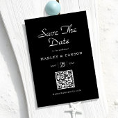 Minimalistisch Sleek Black romantic Script Wedding Save The Date