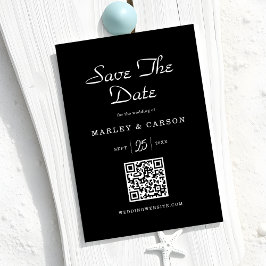Minimalistisch Sleek Black romantic Script Wedding Save The Date