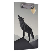 Minimalistisch Sleek Wolf Silhouette heulen Klemmbrett (Rechts)