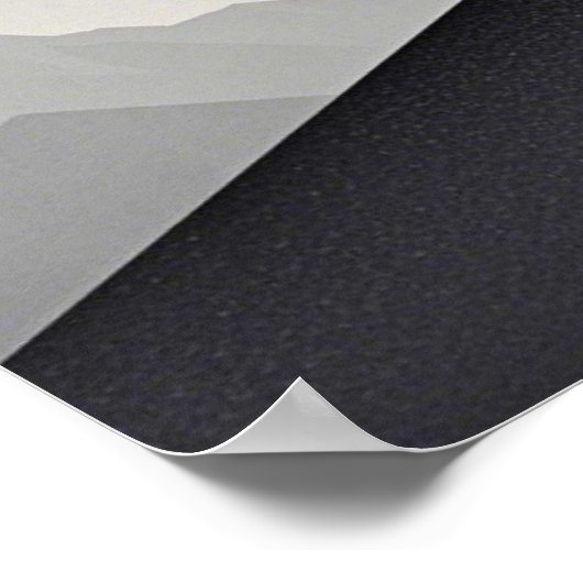 Minimalistisch Sleek Wolf Silhouette heulen Poster (Ecke)