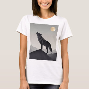 Minimalistisch Sleek Wolf Silhouette heulen T-Shirt