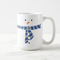 Minimalistisch Snowman Blue Gray Scarf Winter