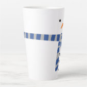 Minimalistisch Snowman Blue Gray Scarf Winter Milchtasse (Vorderseite)
