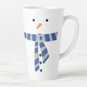 Minimalistisch Snowman Blue Gray Scarf Winter Milchtasse (Rechts)