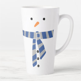 Minimalistisch Snowman Blue Gray Scarf Winter Milchtasse