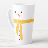 Minimalistisch Snowman Yellow Scarf Winter Milchtasse (Linke Ecke)