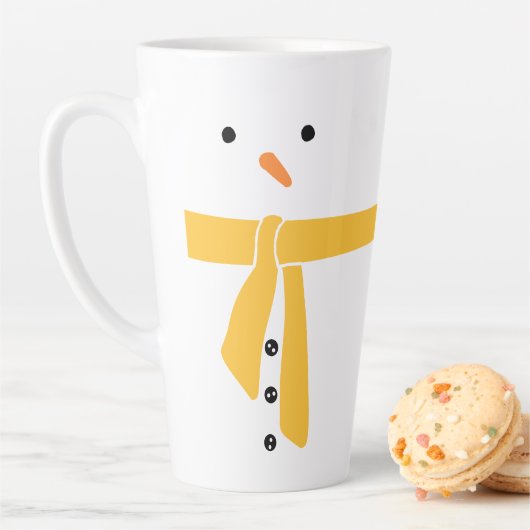 Minimalistisch Snowman Yellow Scarf Winter Milchtasse (Beispiel)