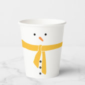 Minimalistisch Snowman Yellow Scarf Winter Pappbecher (Vorderseite)