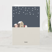 Minimalistisch Snowy Christmas Village Moderner Ur Karte (Rückseite)