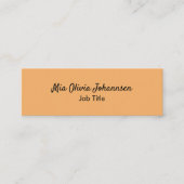 Minimalistisch Soft Orange Mini Business Card Mini Visitenkarte (Vorderseite)