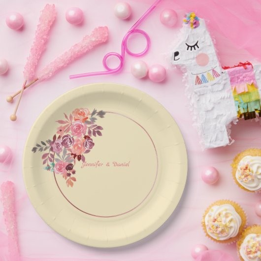 Minimalistisch-Soft-PEACH-Papier-Teller Pappteller (Party)