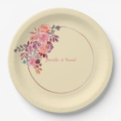 Minimalistisch-Soft-PEACH-Papier-Teller Pappteller (Vorderseite)