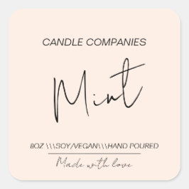 Minimalistisch Soja Vegan Candle Maker Business Quadratischer Aufkleber