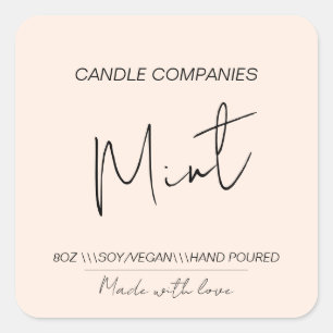 Minimalistisch Soja Vegan Candle Maker Business Quadratischer Aufkleber