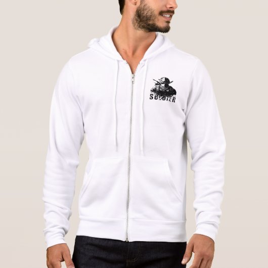 Minimalistisch Soldier Bella Leinwand Full-Zip Hoo Hoodie (Vorderseite)