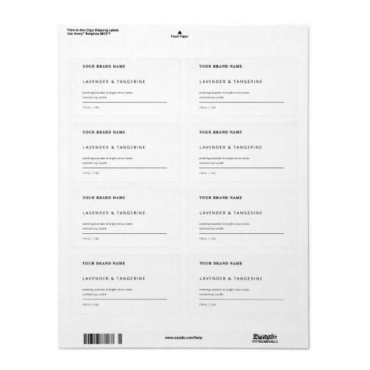 Minimalistisch Soy Scented Candle Schwarz-weiß Lab (Vorne)