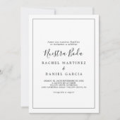 Minimalistisch Spanisch Nuestra Boda Einladung (Vorderseite)