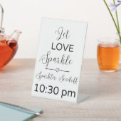 Minimalistisch Sparkler Sendoff-Zeichen Sockelschild (In SItu)