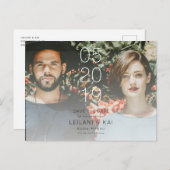 Minimalistisch Speichern des Date Foto Postkarte (Vorne/Hinten)