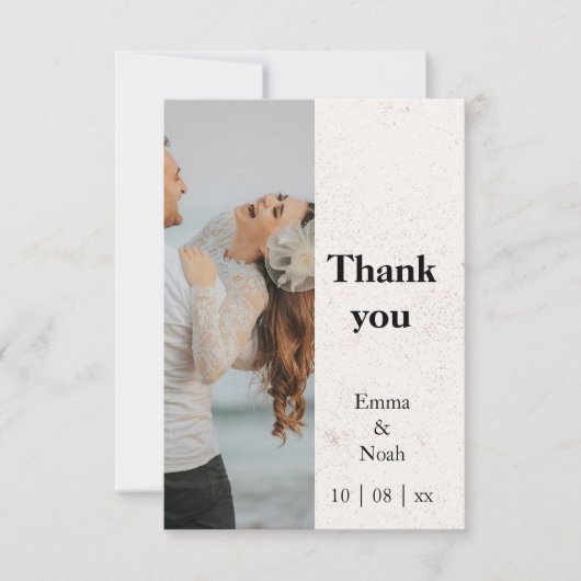 Minimalistisch-Split-Design-Hochzeit dank Karte (Vorderseite)
