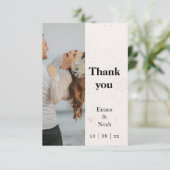 Minimalistisch-Split-Design-Hochzeit dank Karte (Stehend Vorderseite)