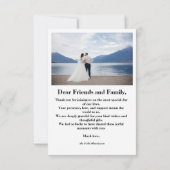 Minimalistisch-Split-Design-Hochzeit dank Karte (Rückseite)