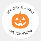 Minimalistisch Spooky Vibes - Personalisiertes Hal Runder Aufkleber (Vorderseite)