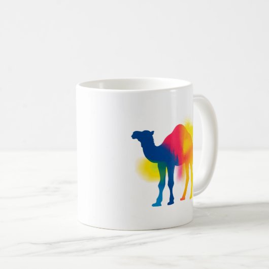 Minimalistisch Spray Paint Camel Silhouette Kaffeetasse (VorderseiteRechts)