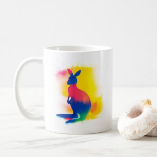 Minimalistisch Spray Paint Kangaroo Silhouette Kaffeetasse