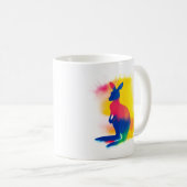 Minimalistisch Spray Paint Kangaroo Silhouette Kaffeetasse (VorderseiteRechts)