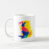 Minimalistisch Spray Paint Kangaroo Silhouette Kaffeetasse (Links)