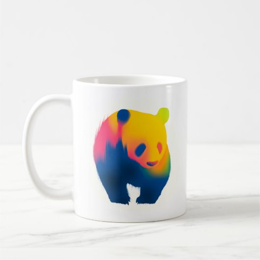 Minimalistisch Spray Paint Panda Silhouette Kaffeetasse (Links)