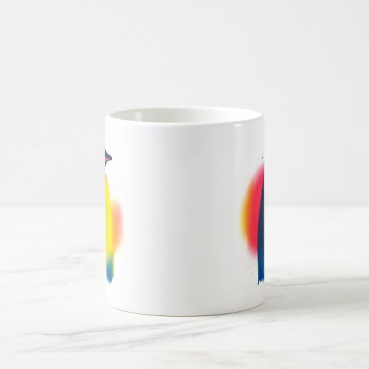 Minimalistisch Spray Paint Pinguin Silhouette Kaffeetasse (Mittel)