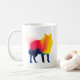 Minimalistisch Spray Paint Wolf Silhouette Kaffeetasse