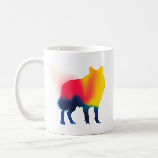 Minimalistisch Spray Paint Wolf Silhouette Kaffeetasse (Links)