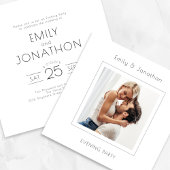 Minimalistisch Square Foto Wedding Abend Party Einladung