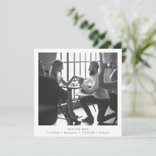 Minimalistisch Square Schwarz-weißes Foto Moderne  Save The Date