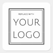 Minimalistisch-Square-Unternehmen mit Firmenlogo Quadratischer Aufkleber (Vorderseite)