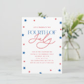 Minimalistisch Stars Amerikanische Unabhängigkeits Einladung (Stehend Vorderseite)