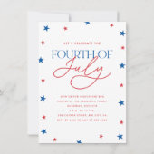 Minimalistisch Stars Amerikanische Unabhängigkeits Einladung (Vorderseite)