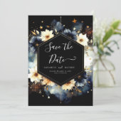 Minimalistisch Stars Celestial Wedding Save The Date (Stehend Vorderseite)