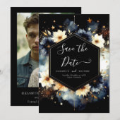 Minimalistisch Stars Celestial Wedding Save The Date (Vorne/Hinten)