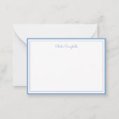 Minimalistisch staubblau, 2 Grenzen, Unterschrift Mitteilungskarte (Vorderseite)