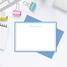 Minimalistisch staubblau, 2 Grenzen, Unterschrift