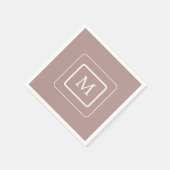 Minimalistisch Stormy Blush | Monogram Paper Napki Serviette (Ecke)