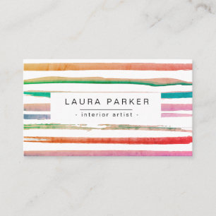 Minimalistisch Strickfarbenes Muster Orange Red Visitenkarte