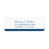 Minimalistisch Strip Navy Blue Personalisierte Adr (Vorne)
