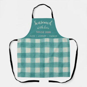 Minimalistisch Style Aquamarin Gingham Schürze