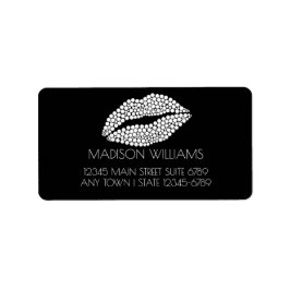 Minimalistisch | Stylist mit weißen Lippen Fett Sc Adressaufkleber