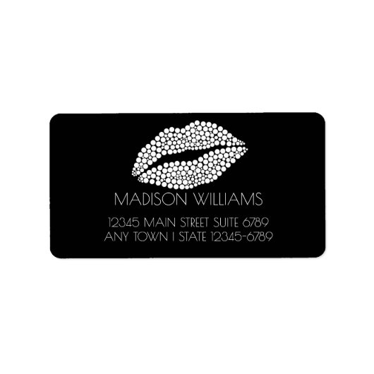 Minimalistisch | Stylist mit weißen Lippen Fett Sc Adressaufkleber (Vorne)